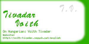 tivadar voith business card